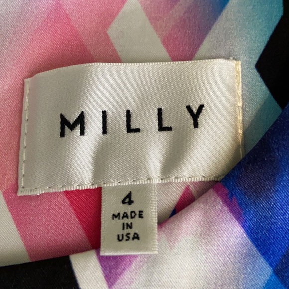 Milly Hologram Sleeveless Fit & Flare Dress - Sz 4 - Picture 6 of 8